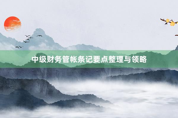 中级财务管帐条记要点整理与领略